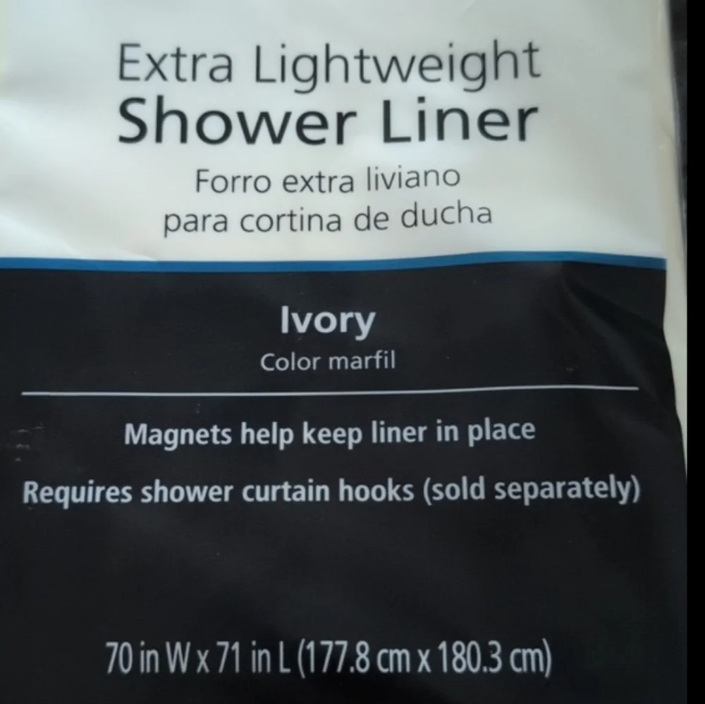 Mainstays Extra Lightweight Shower Liner - Ivory